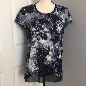 SIMPLY VERA VERA WANG Printed Sheer Trim Top